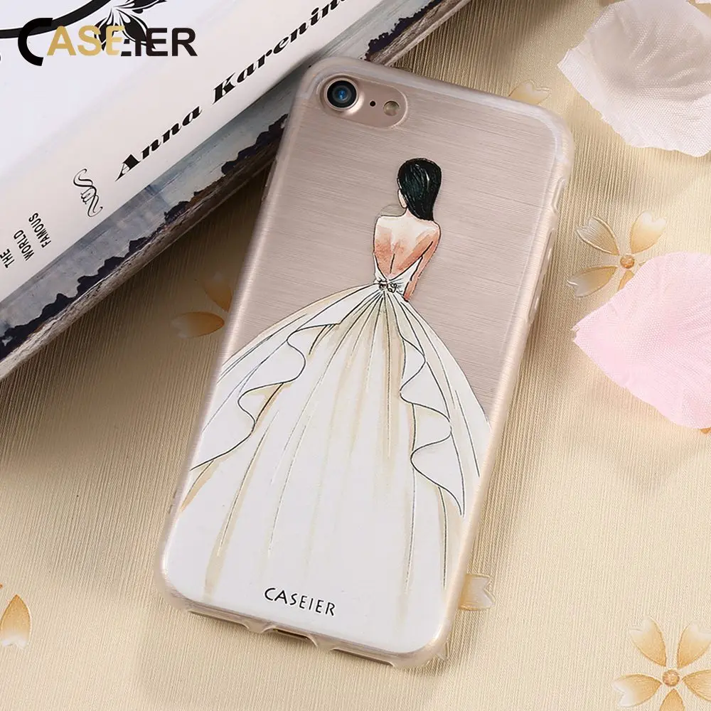 Wedding Dress Girly Case For iPhone 6 6S 7 8 Plus X XS Max 5S Soft Silicone Phone Cases Cover |