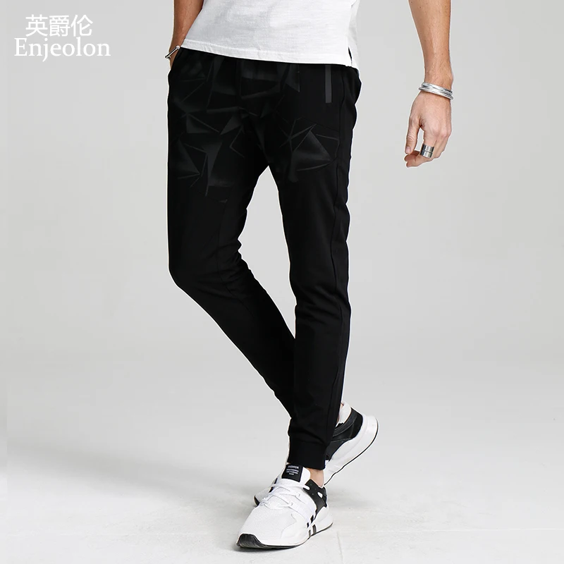 Enjeolon брендовые штаны для мужчин длинные мотобрюки брюки для девочек качество печати мужчин Модная одежда плюс размеры 3XL KZ6164
