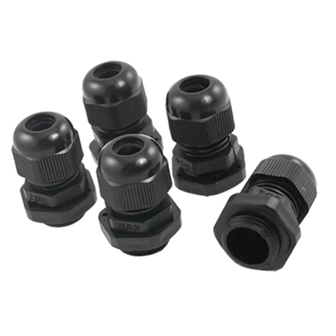 

5 Pcs PG9 Black Plastic Waterproof Cable Glands Connectors