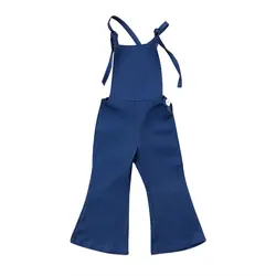 Горячая Младенческая малышей Одежда для маленьких девочек модные Джинсовые штаны на лямках комбинезон комбинезон, костюм Костюмы От 1 до 6
