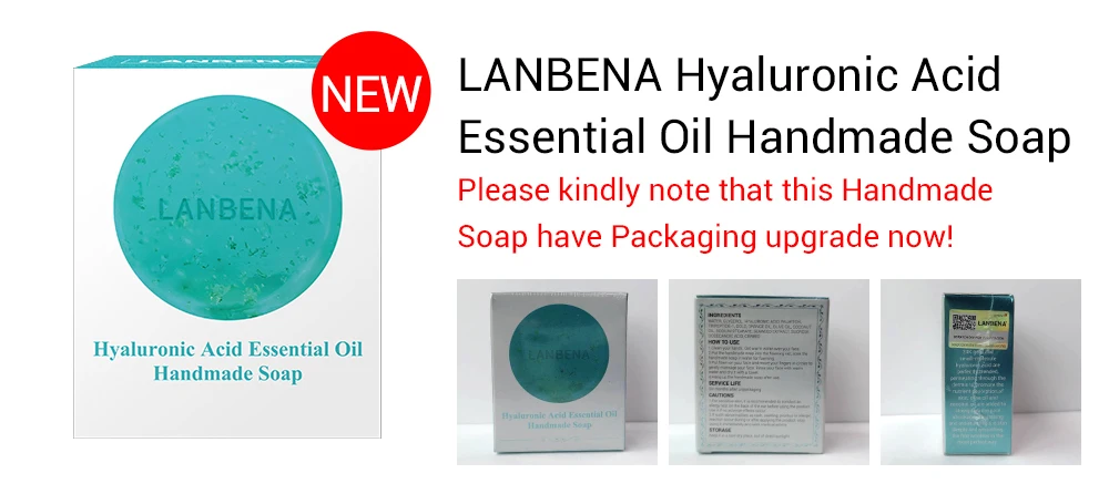 LANBENA Hyaluronic Acid Handmade Soap Face Cleaner Moisturizing Acne Treatment Repair Whitening Anti-Aning Winkles Facial Care