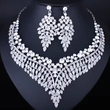 Украшения farlena посеребренные высококачественные прозрачные хрустальные стразы ожерелье Комплект сережек для женщин свадебный ювелирный комплект в индийском стиле