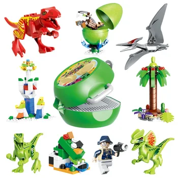

Legoing Jurassic World Dinosaurs Building Blocks Tyrannosaurus Rex Pterosauria Triceratops Toys For Children With Storage Box