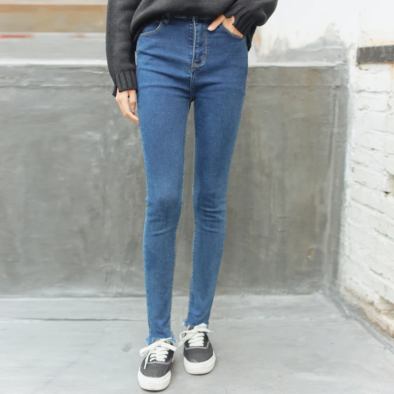 Real Skinny Jeans Sale Denim European Style 2017 New Women's Fashion Stretch Wild Brand Woman Slim Show Thin Pencil Pant |