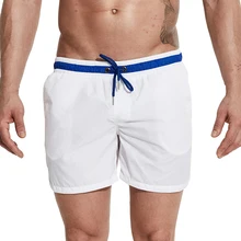 Desmiit Для мужчин Узкие вставки Лоскутная пляж Плавание серфинга пляжные шорты Для мужчин с Jogger боксеры Мужской купальный костюм быстросохнущие