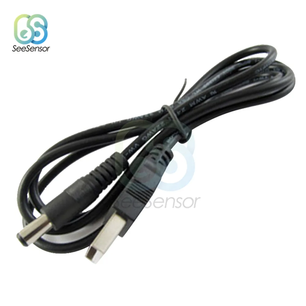 

5Pcs USB 2.0 Male A to DC Plug DC Power Supply Cord Socket Cable 5.5mm x 2.1mm 80cm Power Small Devices from Computer
