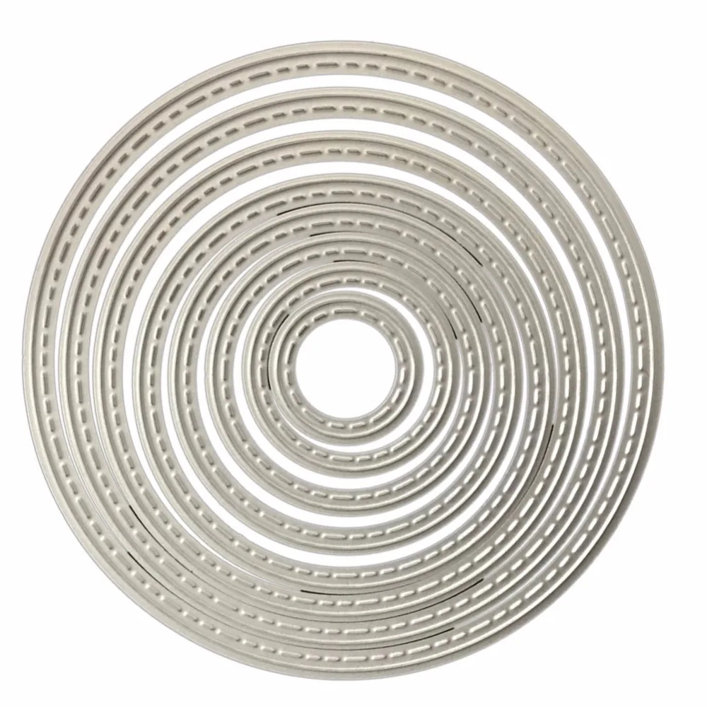 

Metal Cutting Dies 8Pcs/Set Round Cirlce Ring Pattern DIY Stencils Scrapbook Embossing Album Paper Card Metal Steel Dies