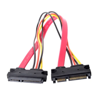 

CY Chenyang SATA III 3.0 7+15 22 Pin SATA Male to Female Data Power Extension Cable 30cm
