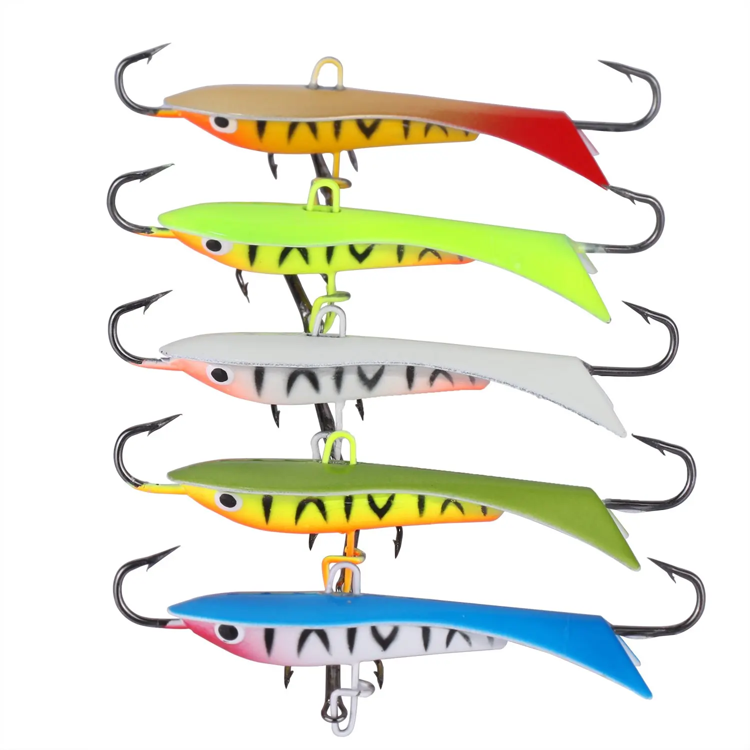 

5Pcs/Lot Ice Fishing Jigs With Treble Hook Single Hook For Walleye Winter Fishing Lures Ice Jigging