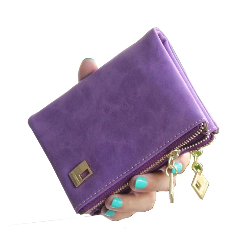 Fashion brand vintage women wallet new arrival high quality matte PU leather short wallet hasp & zipper women purse Carteira