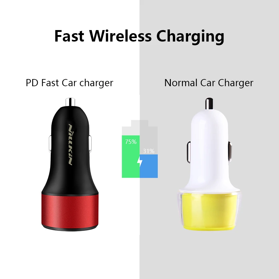NILLKIN PD سيارة مهايئ شاحن USB السريع تهمة 3.0 الهاتف المحمول شاحن نوع C سريع شاحن آيفون لسامسونج ل xiaomi