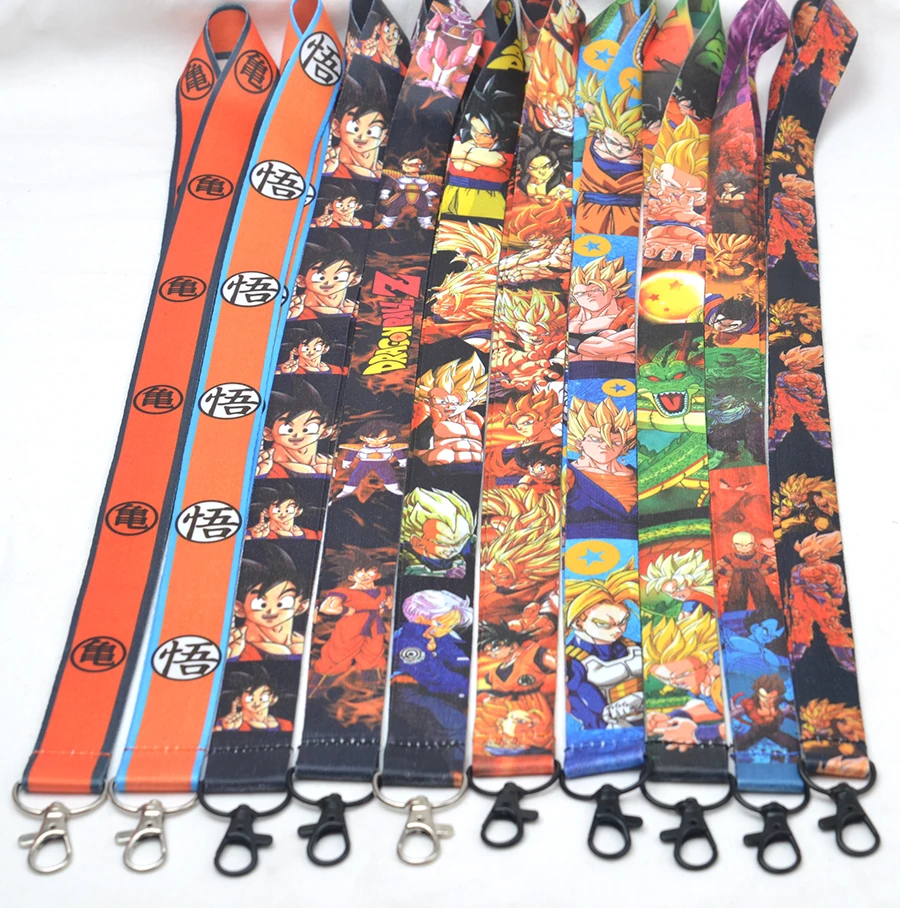 

Lot 10 PCS different DragonBall Z Son Goku Vegeta key lanyard ID badge card holder keychain Neck straps Cosplay accessories
