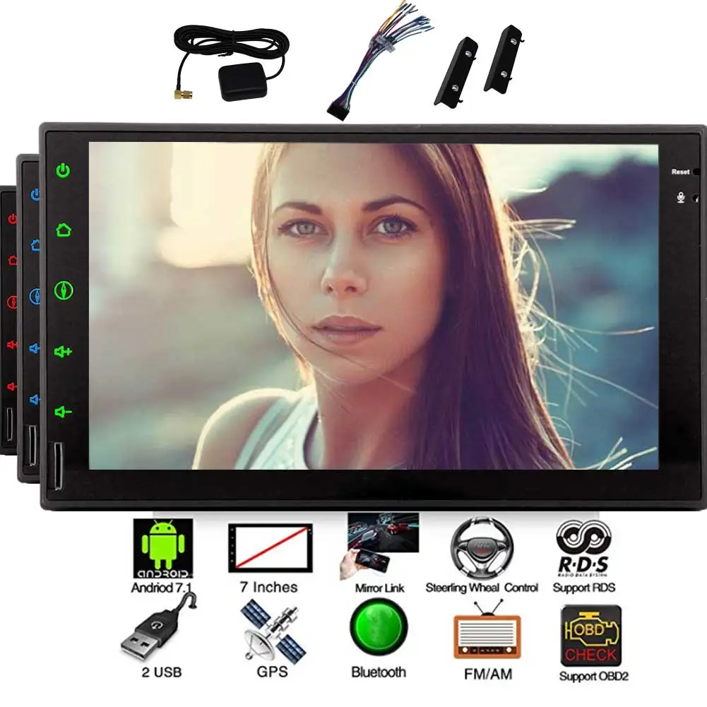 

Universal Double Din Android7.1 OS Octa Core CPU 2GB RAM 32GB ROM In-Dash Capacitive Touch Screen GPS Car Radio Stereo Bluetooth