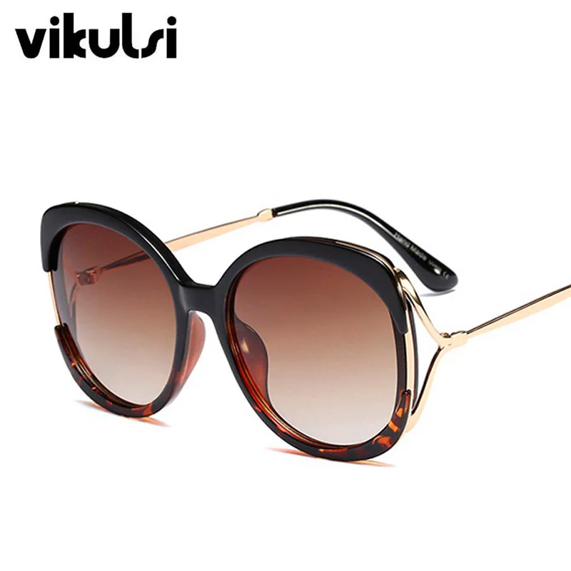 Роскошные круглые солнцезащитные очки модные женские Новые квадратные винтажные очки женские белые солнцезащитные очки для женщин знаменитостей - Цвет линз: D963 black leopard