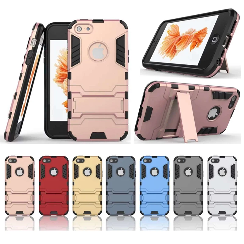 Buy For iPhone SE Case Hybrid Kickstand Armor TPU+PC