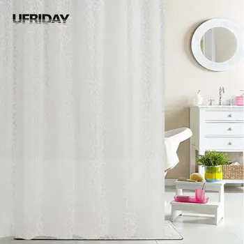 

UFRIDAY Multiple Plastic PEVA Waterproof Shower Curtain Bathroom Curtain Luxury Bath Curtain with Hooks Eco-friendly Bath Screen