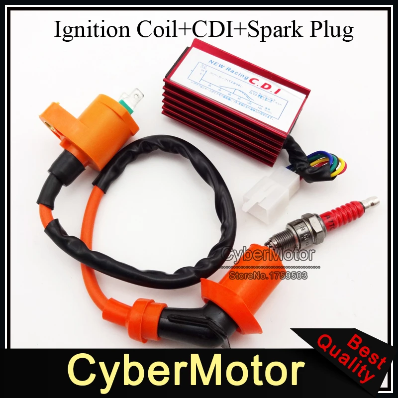 

Racing 5 Pins Wires Aluminum AC CDI Box Ignition Coil A7TC Spark Plug For Spree SYM DD50 Dio Elite SB SA 50 Scooter Moped