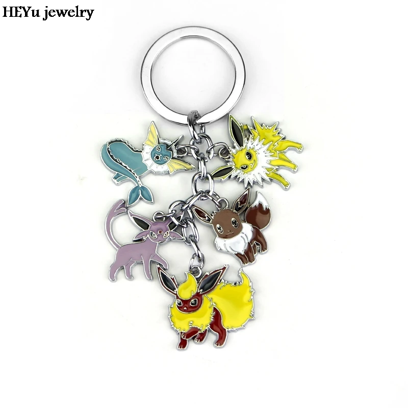 New game Unique Japan Animal keychain Pokemon Keychain keyrings Eevee