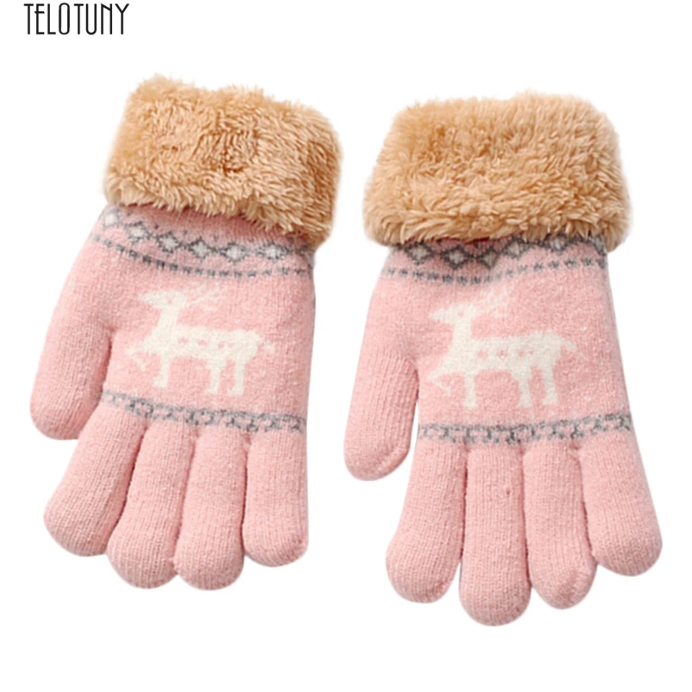 

ARLONEET Plush and velvet warm Christmas gloves Baby Cute Thicken Christmas Fawn Girls Boys Of Winter Warm Gloves L0922