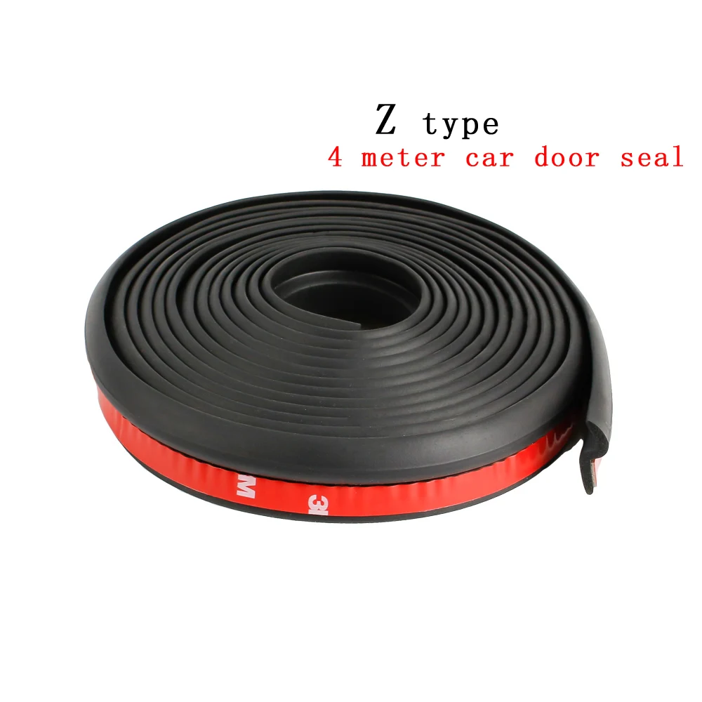 CNSPEED 4Meter Z type 3M adhesive rubber car door seal Sound Insulation