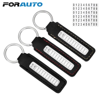 

FORAUTO Car Keychain Phone Number Card Keyring Car-styling Gift Phone Number Plate Key Ring Anti-lost Auto Vehicle Key Chain
