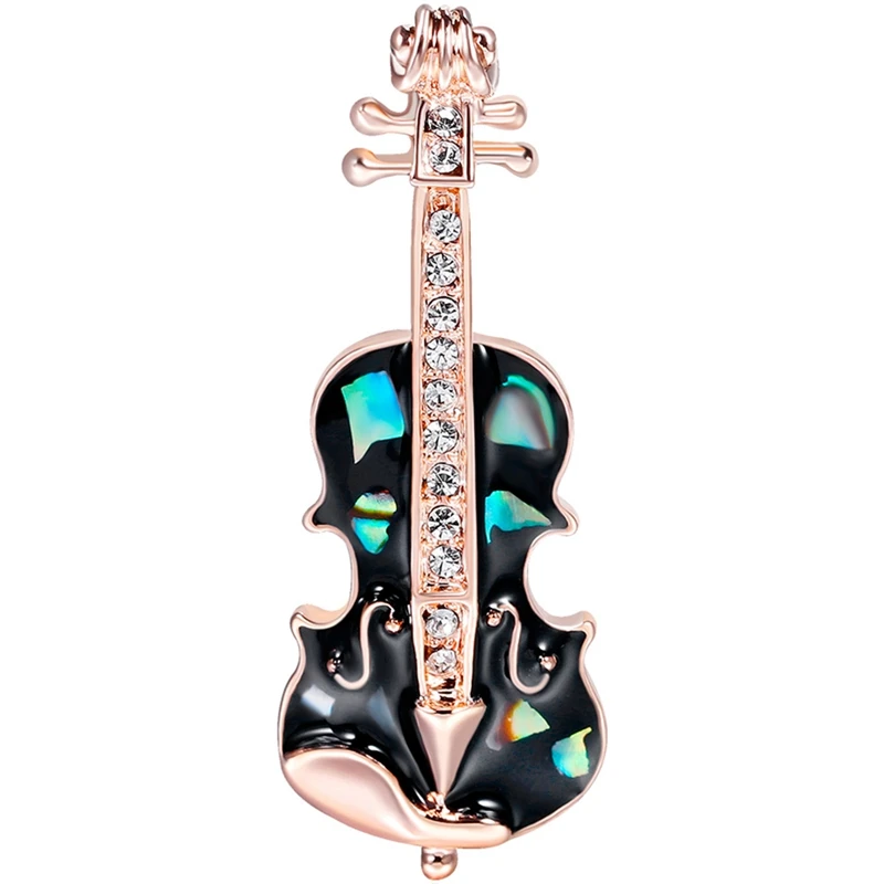 

1PCS Guitar Shaped Brooches Enamel Abalone Shell Apparel Accessory Musical Instruments Lapel Pin Club Badge Brooch Joyeria Gifts