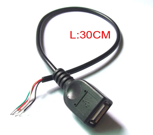 

5PCS 30CM 2.0 USB EXTENSION CABLE USB female socket Cable Soldering