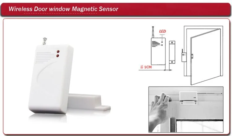 Беспроводной датчик магнитного контакта для окна двери 433 МГц для панели управления Konlen alarme и ip-сетевой камеры