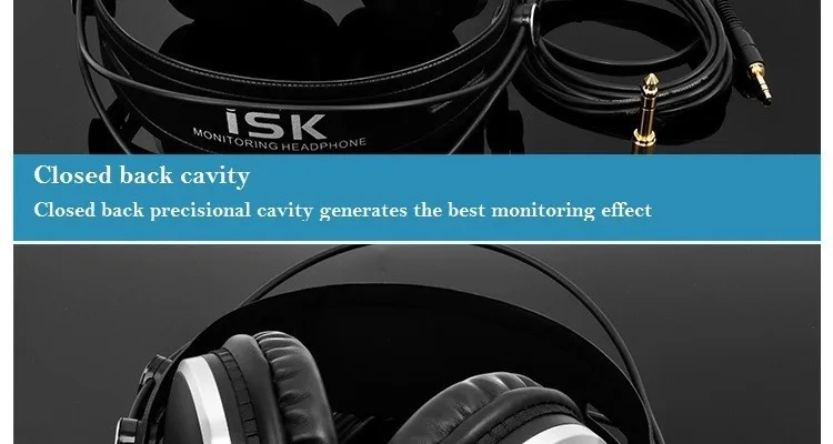 Фирменные мониторные наушники, iSK hp-980, профессиональная студийная диджейская гарнитура, объемный стерео звук, наушники Hifi, наушники