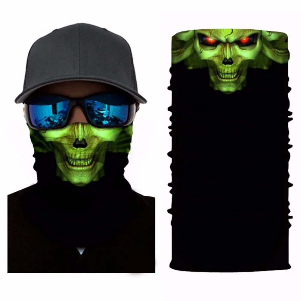 3D бесшовная Балаклава волшебный шарф для шеи маска для лица Призрак Череп Скелет голова бандана щит головной убор Бандана для мужчин велосипед - Цвет: L