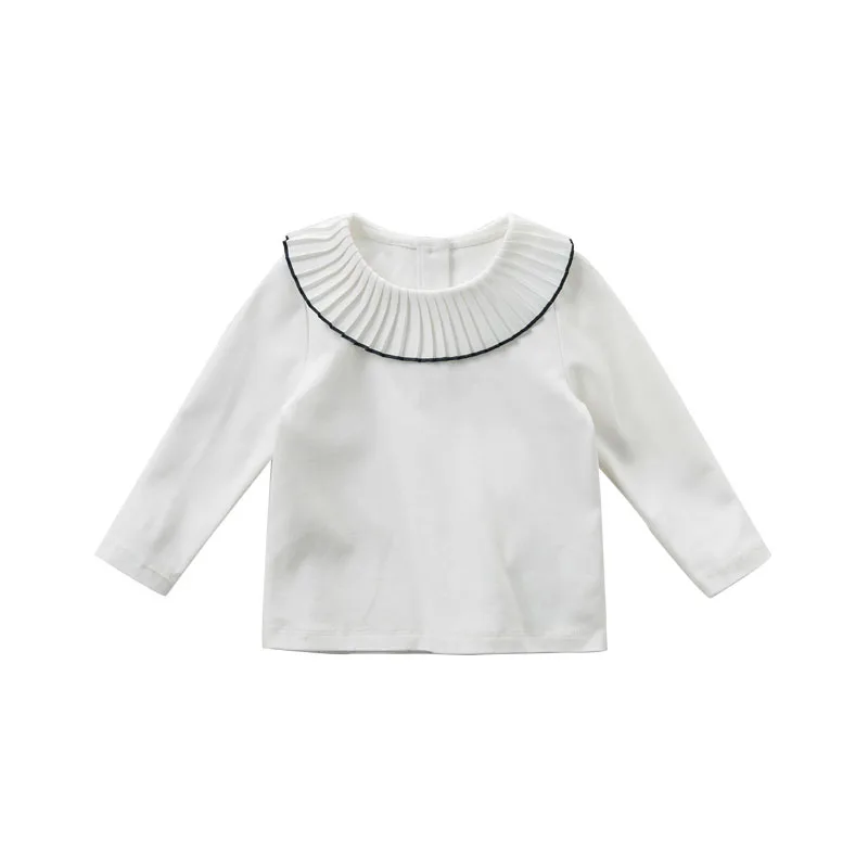 DB10494-1, dave bella, Весенняя Модная рубашка в клетку для маленьких девочек, детские повседневные хлопковые топы, детские топы высокого качества - Цвет: white