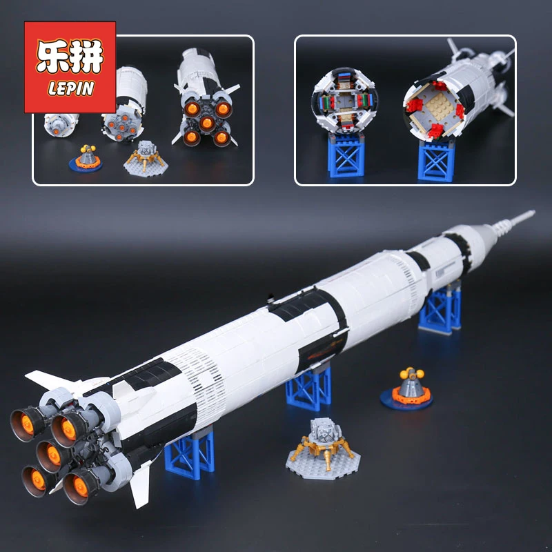 

Lepin 37003 1969Pcs Creative Series the American Apollo Saturn V Launch Vehicle Set Children Building Blocks Bricks Toy 21309