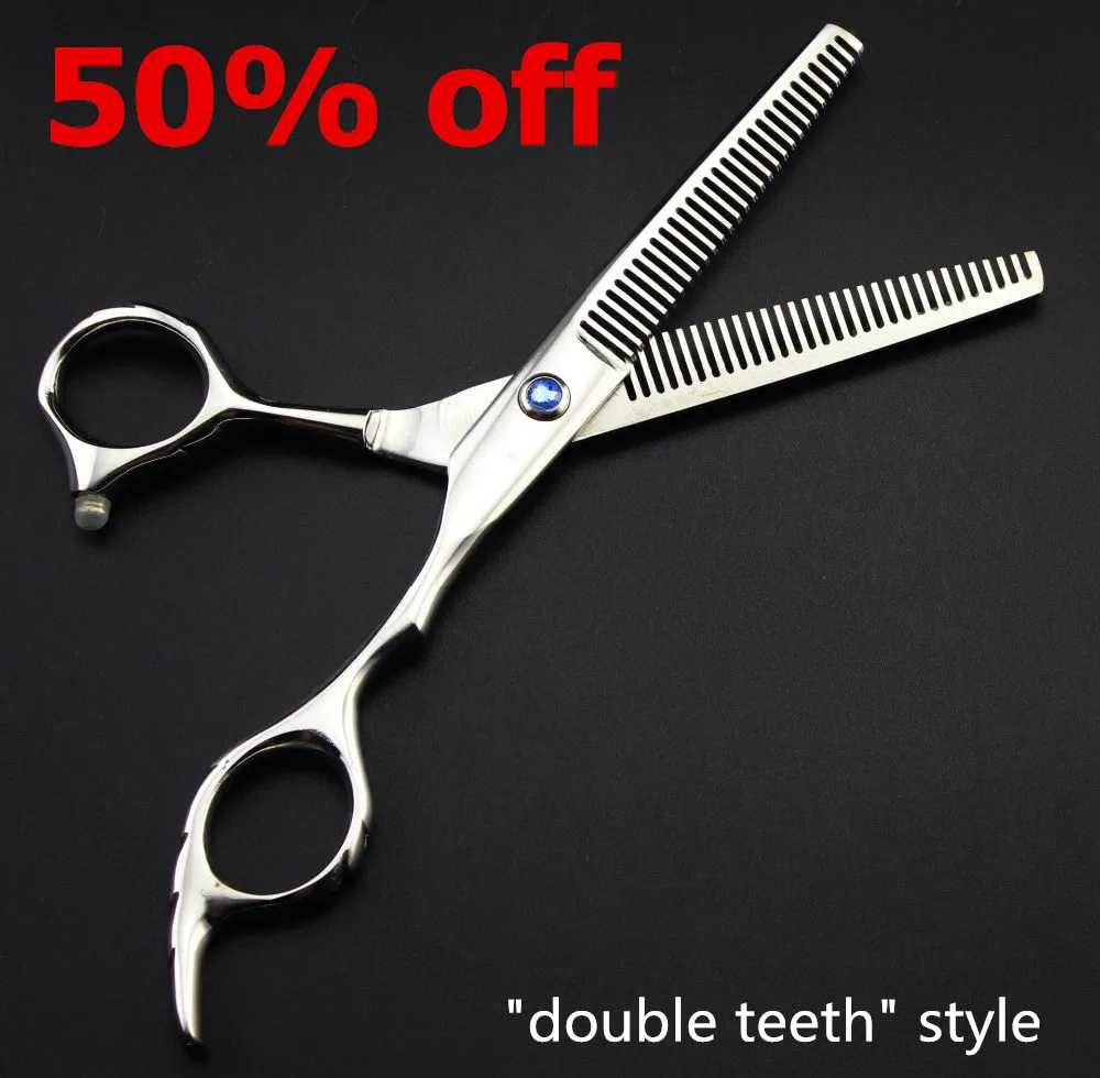 Double Teeth 6.0'' Professional Hairdressing Scissors JP 440C 62HRC