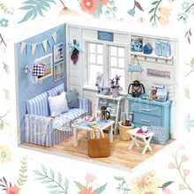 Миниатюрный Кукольный дом серии Sunshine DIY унисекс деревянный кукольный домик с мебели ремесла игрушки для подростков модель строительные наборы