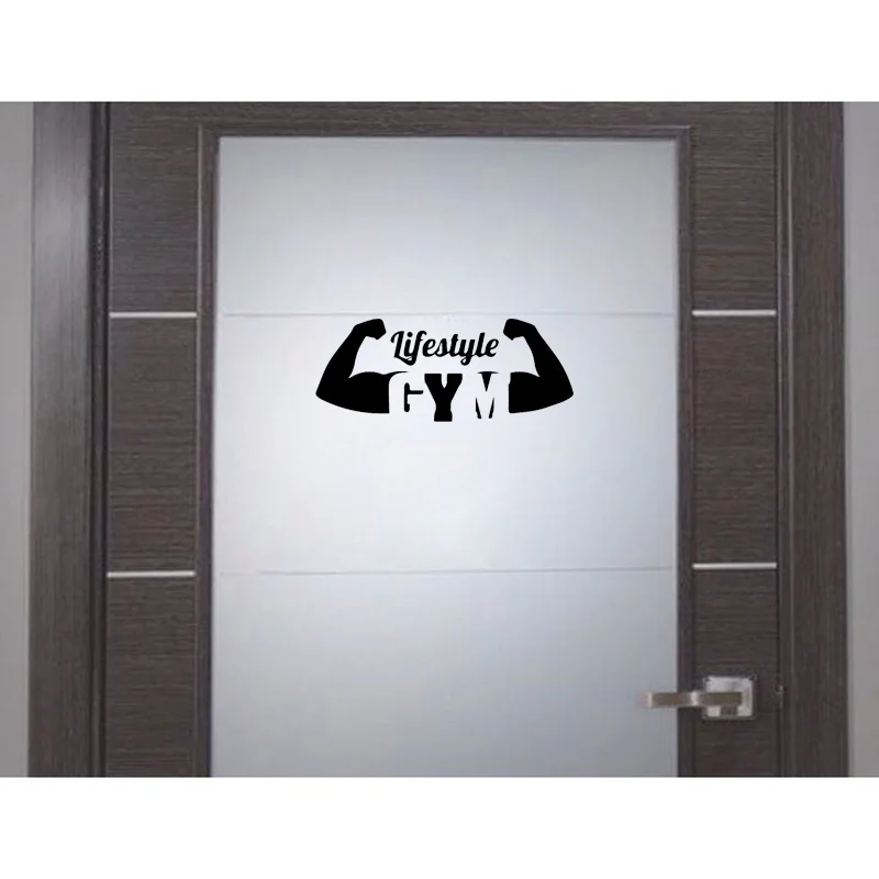 

YOJA 25*10CM LIFESTYLE Gym Wall Decoration Stickers Mural Fitness Door Decal D1-0311