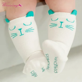 

Factory Price! Cute Infant Socks Cotton Blend Printed Cute Cat Skid Resistance Soft Baby Socks 0-4Y