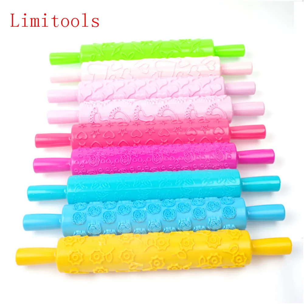 

1Piece Rolling Pin Daisy Different Patterns Baking Tools Fondant Embossed Mold Cake Decorating Pizza Pasta Roller Non Stick
