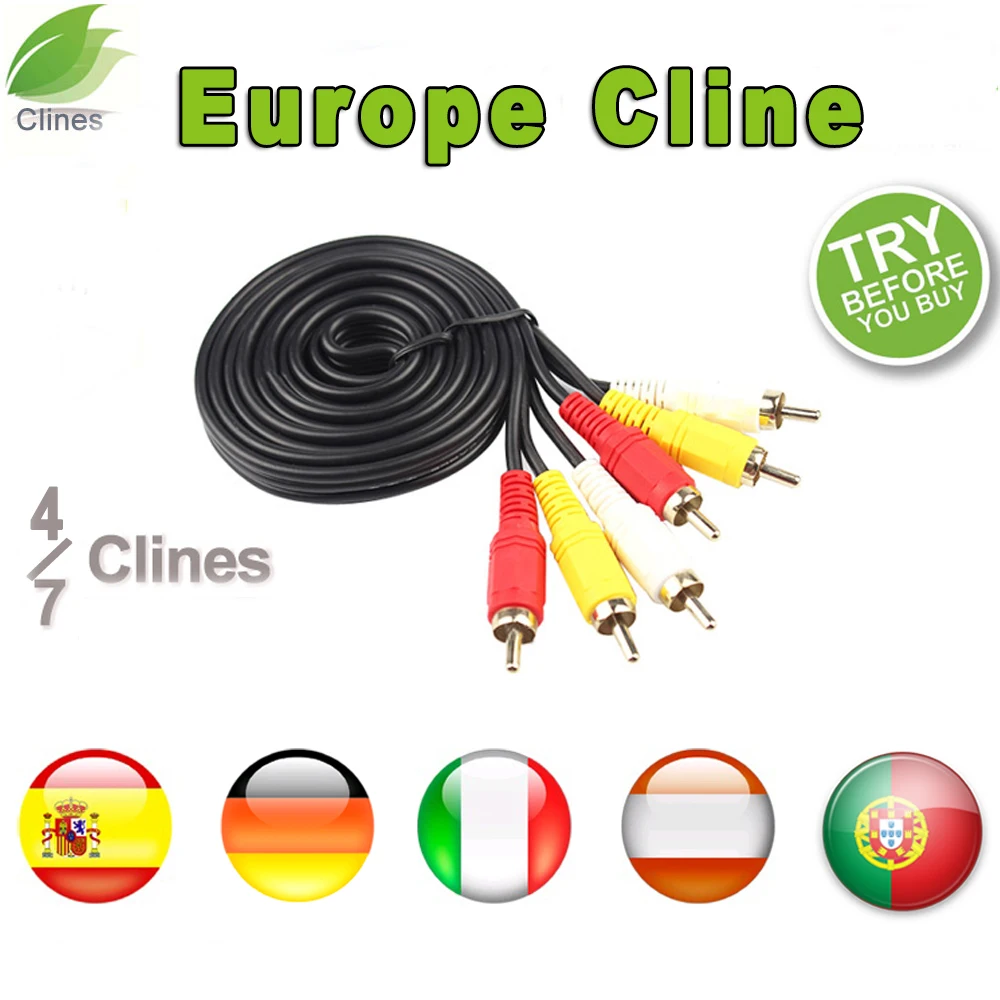 

clines Server spain Cline Europe 4 7 lines For Satellite TV Receiver DVB-S2 Support freesat v7 gtmedia v8 nova germany oscam