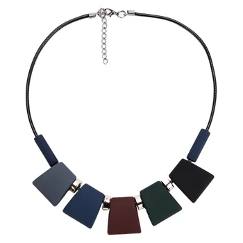 

2018 New Acrylic Punk Vintage Fashion Necklaces & Pendants Women Statement Necklace Gradient Drops Choker Maxi Collar Feminino