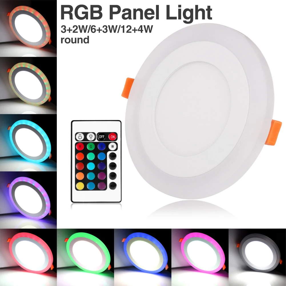 Дешевый затемняемый RGB светильник на светодиодах панели 9 Вт 16 Вт карданный светодиодный светильник потолочный Встраиваемый свет с черным радиатор SMD 2835 - Испускаемый цвет: Recessed Round