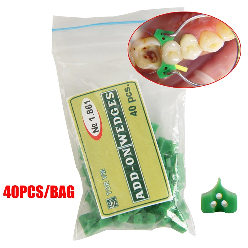 

40pcs/bag Dental Silicone Add On Wedges Rubber TOR VM No 1.861 Delta Ring Tine Dentistry Lab Material Dentist Tools