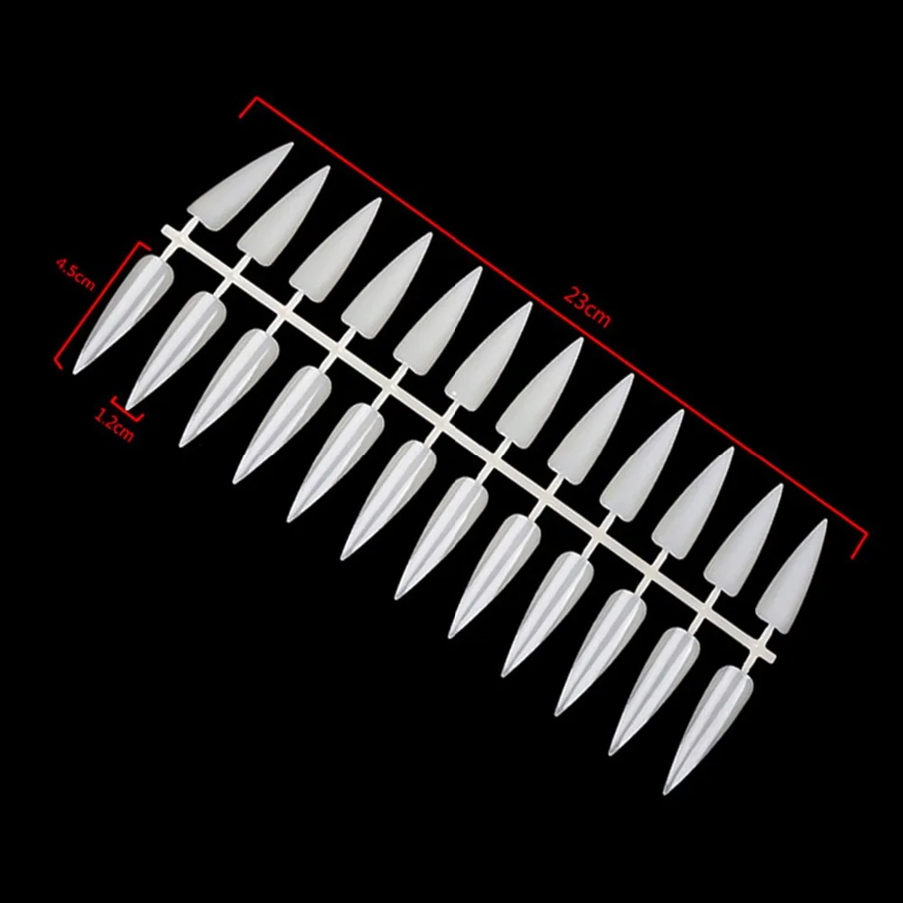 10 шт./пакет длинный стилет Типсы для дизайна ногтей натурально чистый палец полный Цвет карты Дисплей инструмент для практики акрил УФ гель