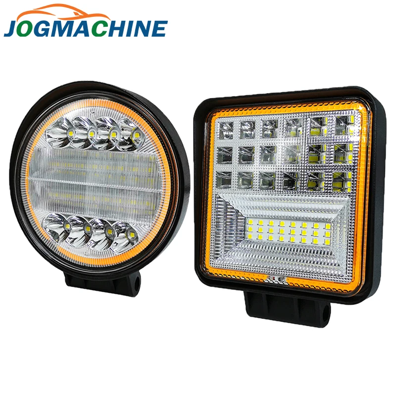 

Two-Color LED Work Light Offroad Car Light Spotlight Roof Headlight 72W 126W Truck Boat Trailer SUV 12V Spot Flood LED Light
