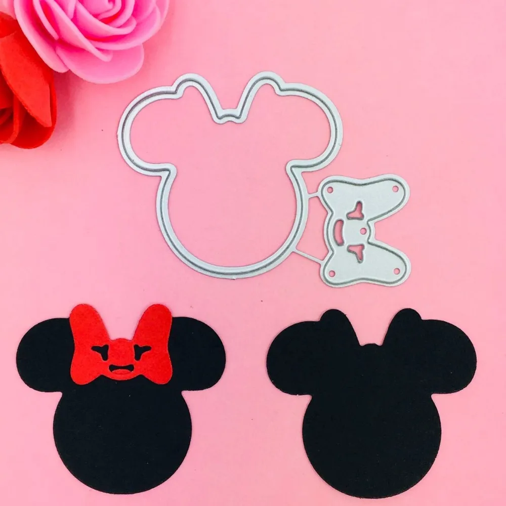 

1PCS Minnie bow cutting die+2PCS carft Tag embossing folder suit for DIY Scrapbooking/photo album DIY Paper Cards