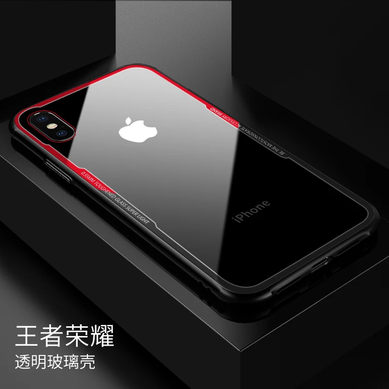 Чехол DUZHI из закаленного стекла для телефона iPhone 7 8 XR XS чехлы стеклянный чехол X Max 6