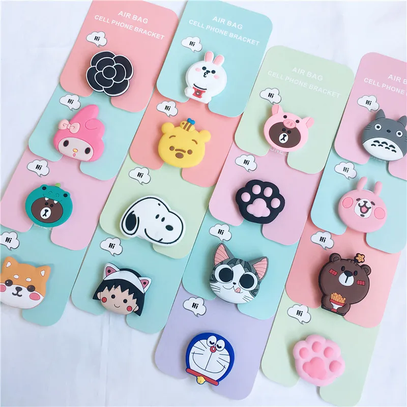 

Universal mobile phone bracket Cute 3D Animal airbag Phone Expanding Stand Finger Holder rabbit bear phone holder Stand XR 8 7