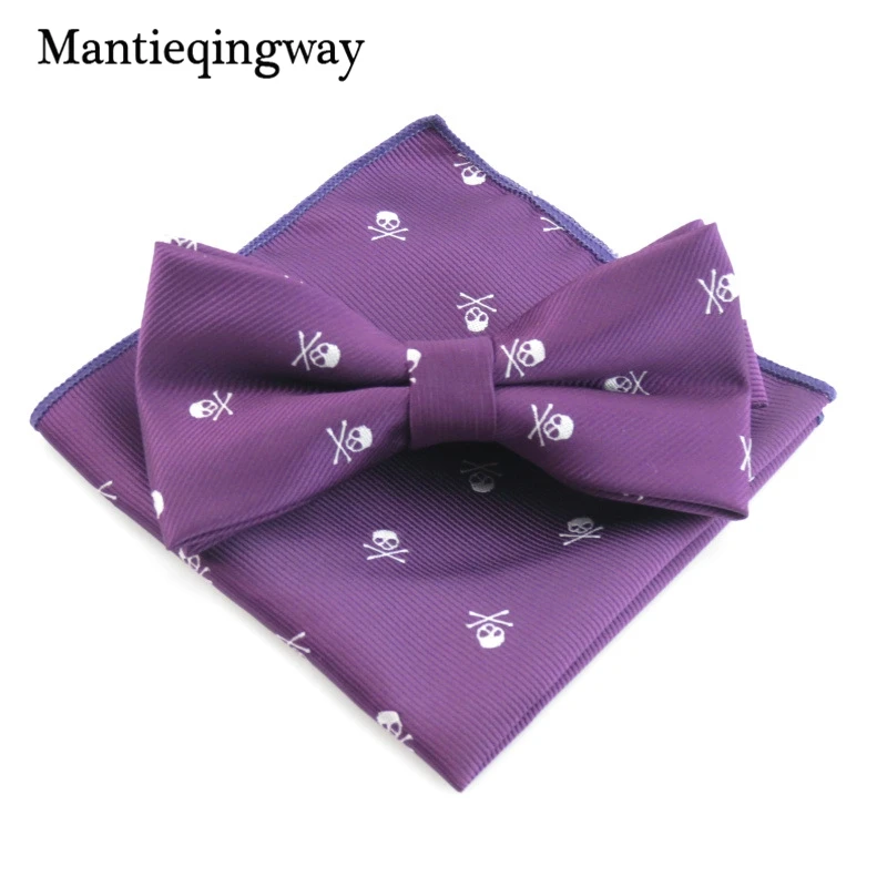 Mantieqingway, деловой, 23*23 см, мужской платок, полиэстер, галстук-бабочка, набор, Череп, карманный, квадратный, Corbatas, Hombre, Pajarita, свадебный