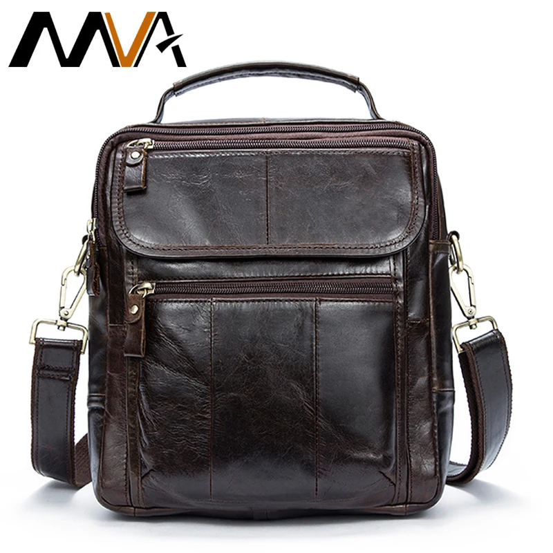 MVA Genuine Leather Bag top handle Men Bags male Shoulder Crossbody Bags Messenger Small Flap ...