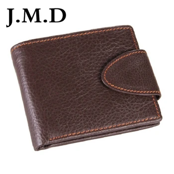 

J.M.D New Arrival 100% Men's Fashion Short Paragraph Leather Wallet Upscale Grain Napa Cowhide Wallet Leather Buckle Design 8060