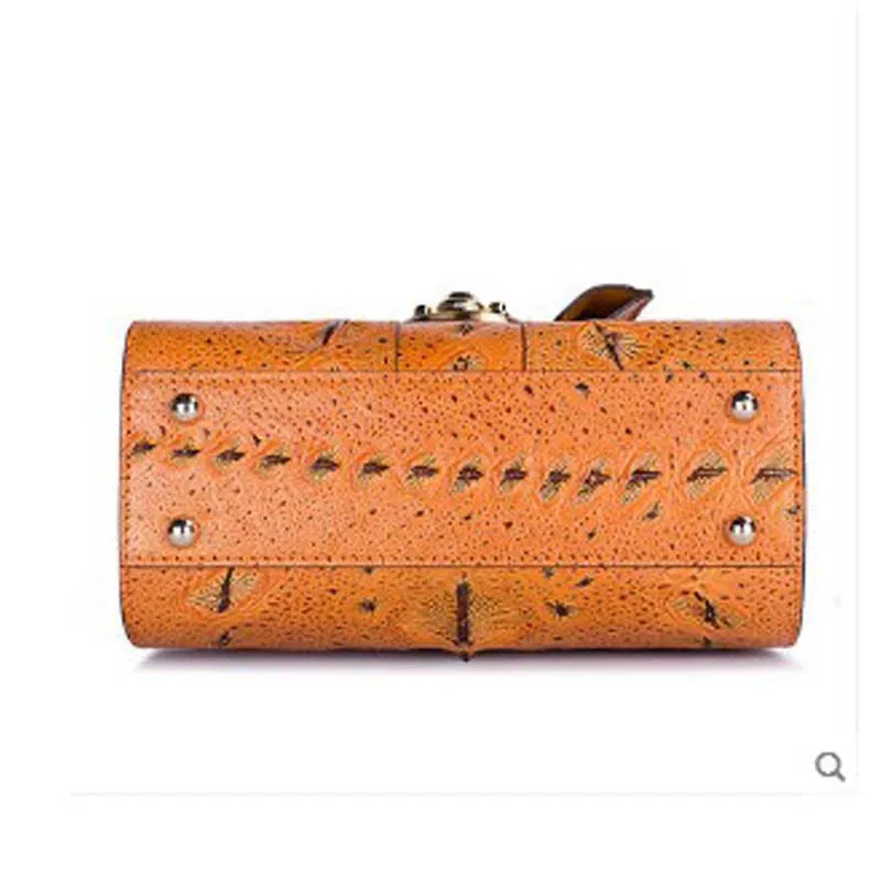 gete 2019 new Imported Russian sturgeon skin handbag handbag leather fashion lock bag single-shoulder bag fish skin bag lady